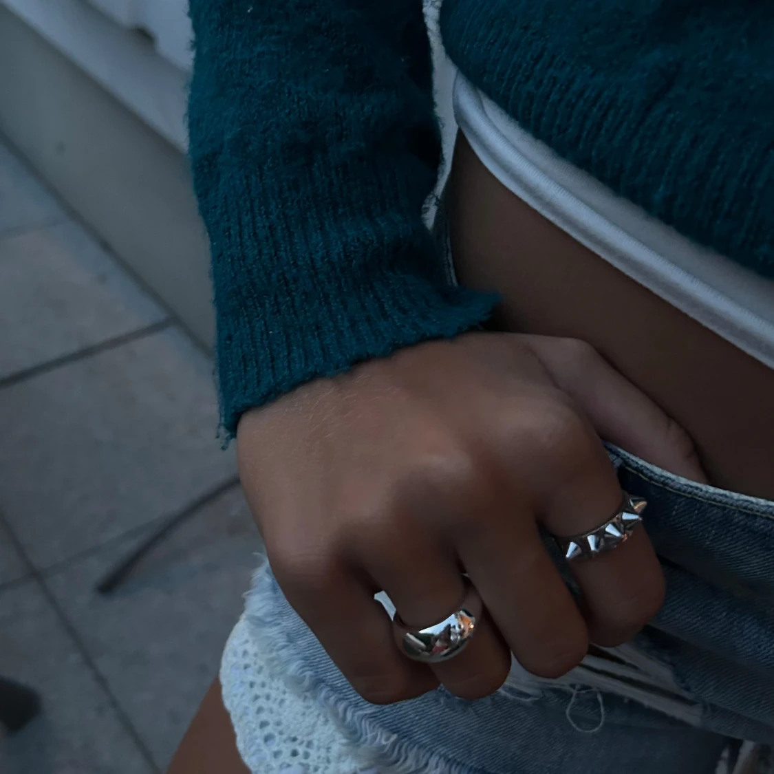 Långärmad stickad tröja  - 90