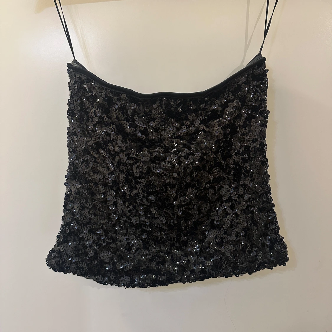 Svart paljettprydd tubtopp - 91