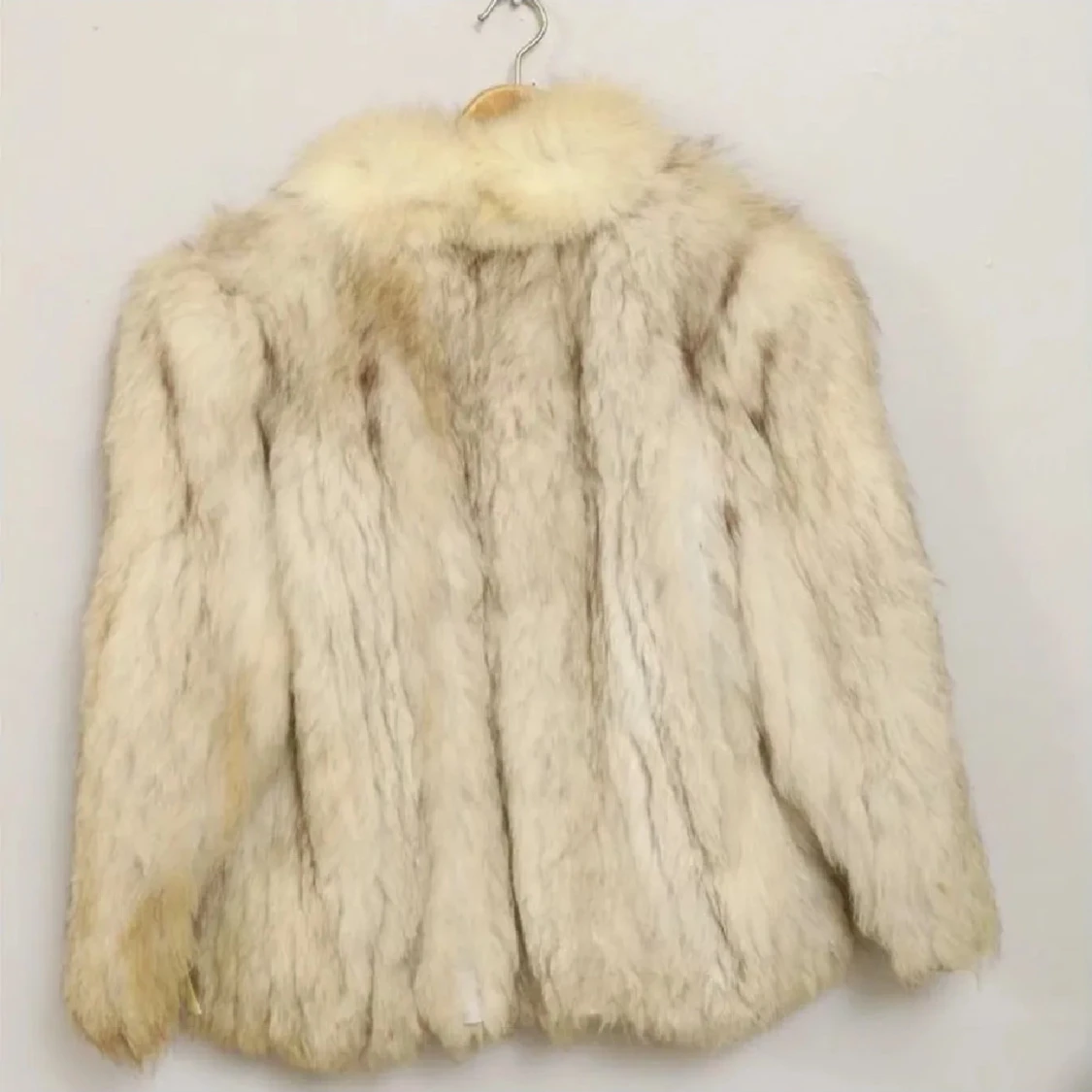 Vit pälsjacka - 90