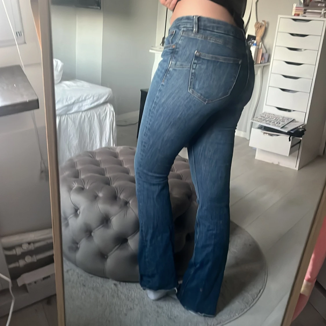 Blåa bootcut jeans - 90