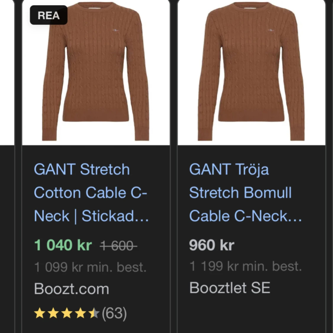 Brun/beige stickad tröja från GANT - 4