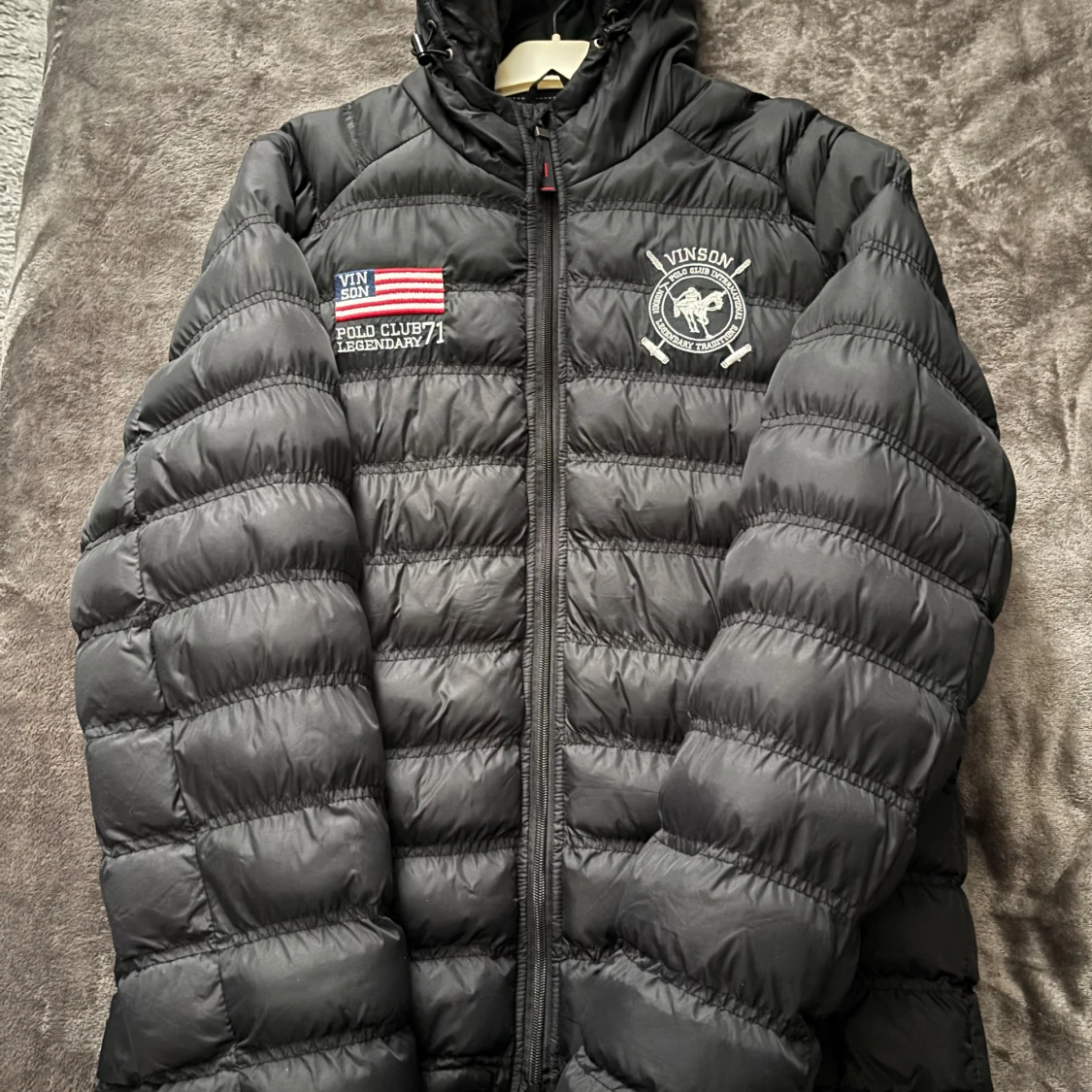 Svart pufferjacka från Vinson Polo Club