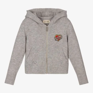 Zadig Kofta - Stickad Zadi&Voltaire zipup i barnstorlek 14y/o. 65% ull. Har en liten fläck från färg som förmodligen går bort i tvätten. Nypris ca 1200kr