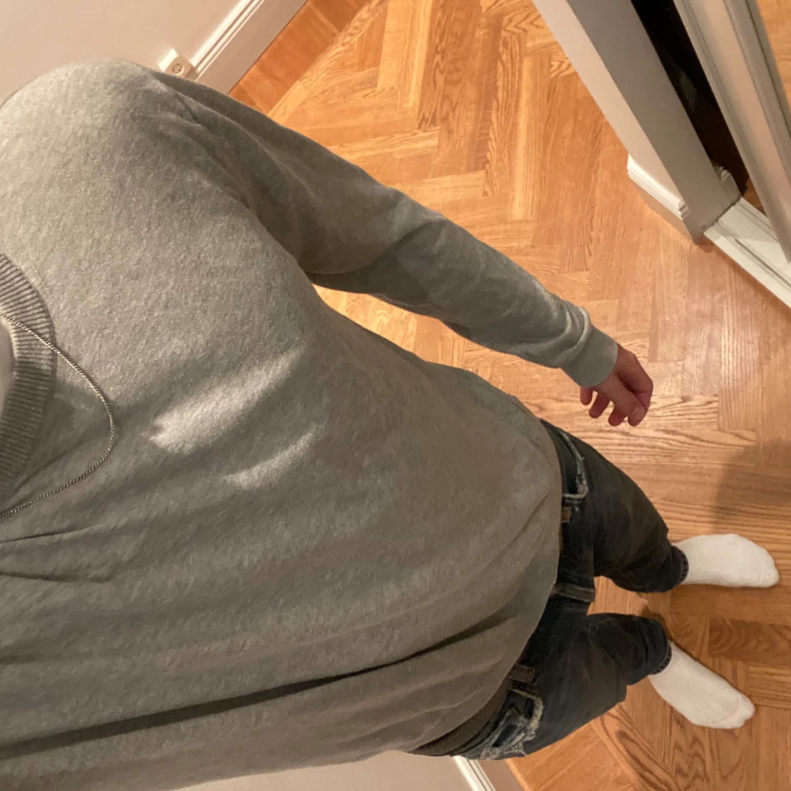 Ljus grå sweatshirt - 90