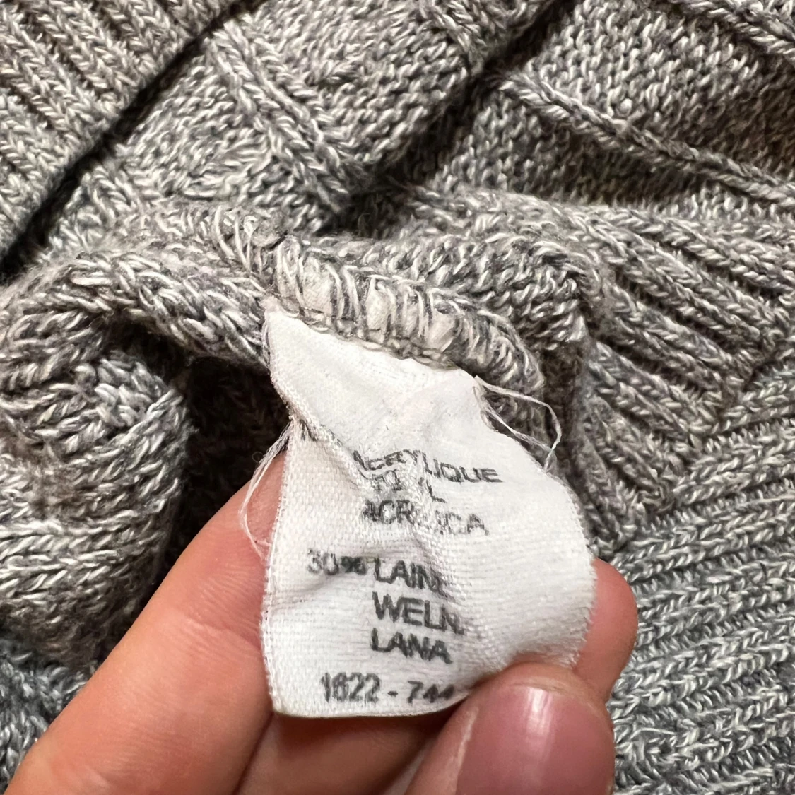 Kabelstickad tröja Grå - 93