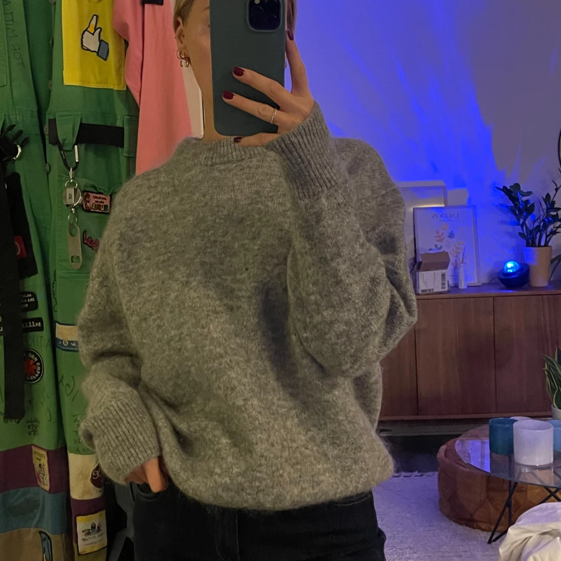 Grå mohair/ulltröja från H&M