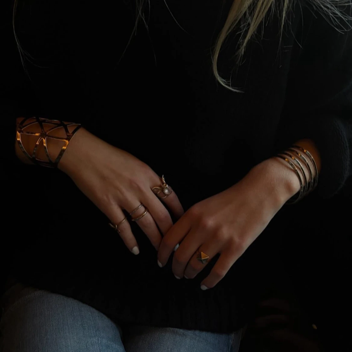 Randigt guldarmband  - 90