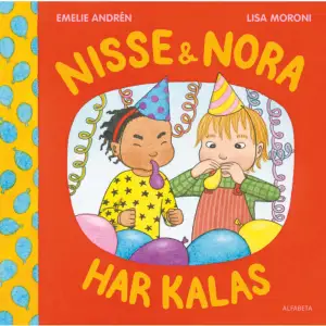 Idag är det födelsedagskalas! Nisse och Nora plockar blommor och dukar fint. De bakar tårta och blåser ballonger så de blir alldeles slut. Men vem är det som fyller år egentligen? Den sjätte boken om charmiga och busiga Nisse & Nora.    Format Board book   Omfång 16 sidor   Språk Svenska   Förlag Alfabeta   Utgivningsdatum 2017-08-29   Medverkande Lisa Moroni   Medverkande Lisa Moroni   ISBN 9789150119664  