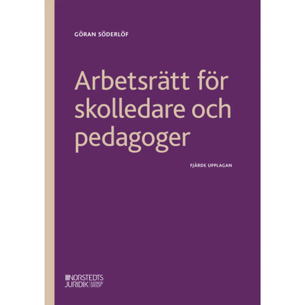 Hur hanterar man de svåra frågorna i rollen som skolledare, rektor, förskolechef och pedagog? Vad säger regelverket, vilken praxis finns det och vad ska man tänka på i följande situationer?NyanställningFörflyttning mot arbetstagarens viljaSamarbetsproblem på arbetsplatsenArbetsskyldighetens gränserFörbud av bisysslaFacklig förtroendemans rättigheterDiskrimineringDisciplinpåföljdUppsägningarRehabiliteringsansvarArbetstidRegisterkontrollAnvändning av sociala medierYttrandefrihet och kritikrättArbetsmiljö, inklusive OSAVåld i skolanDessa och många andra frågor behandlas i Arbetsrätt för skolledare och pedagoger. Boken presenterar också de olika aktörerna på arbetsmarknaden och hur samverkan inom skolan fungerar. Den innehåller även checklistor och mallar. Fjärde upplagan är uppdaterad med författnings- och kollektivavtalsändringar samt ny praxis.    Format Häftad   Omfång 196 sidor   Språk Svenska   Förlag Norstedts Juridik   Utgivningsdatum 2024-02-02   ISBN 9789139028673  . Böcker.