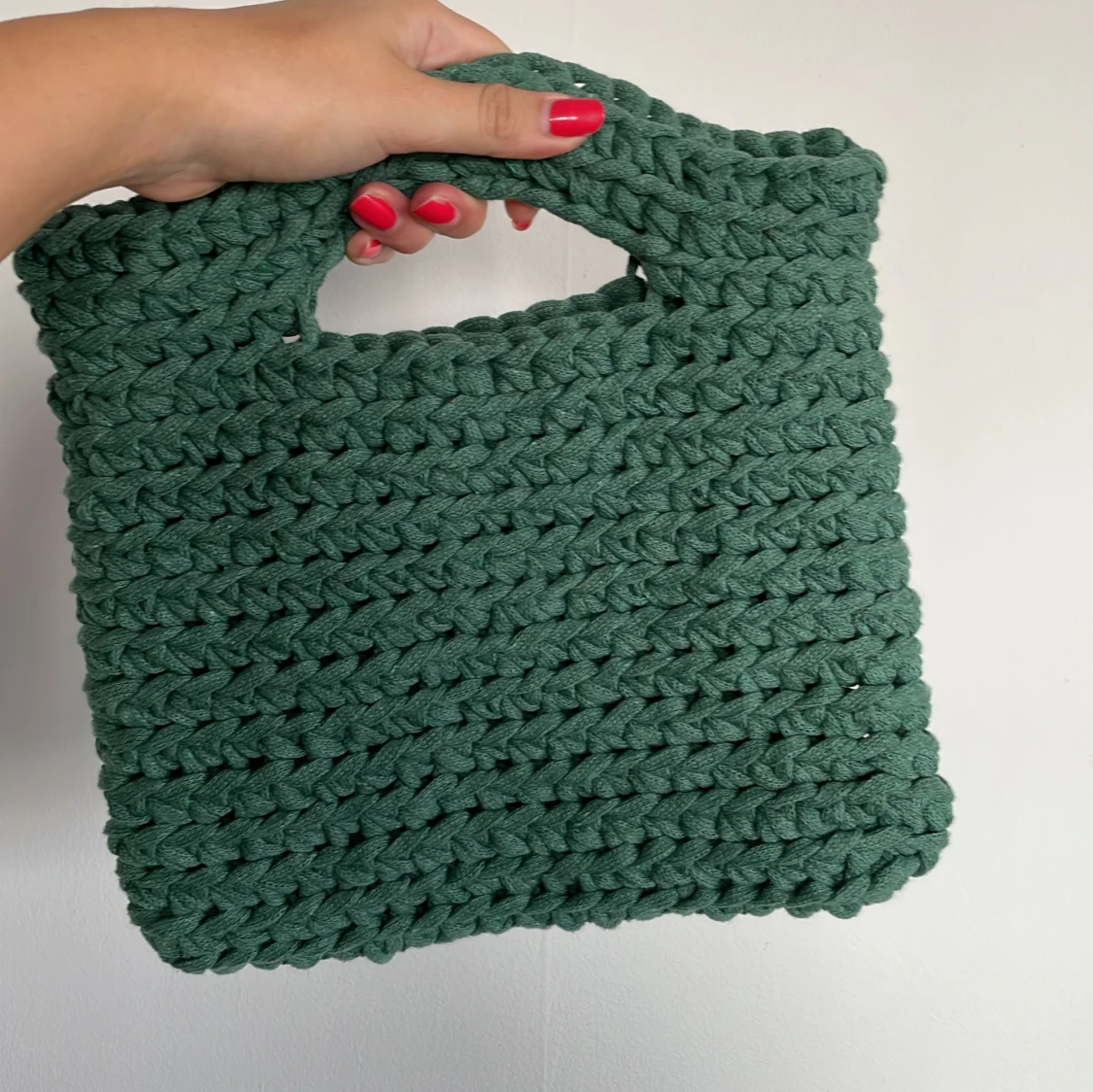 Virkad väska - Forest Green