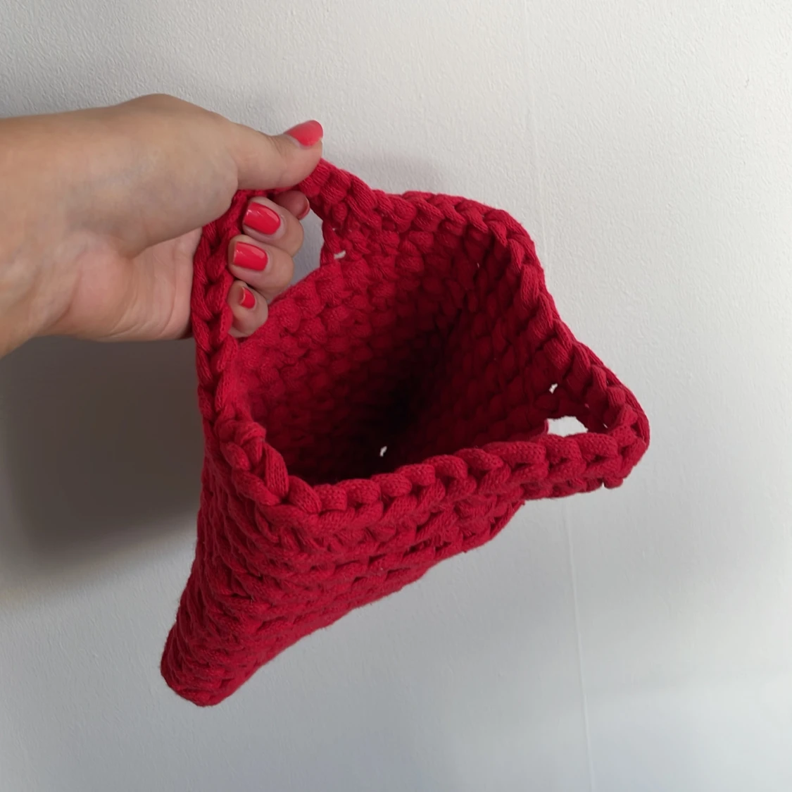 Virkad väska - Röd - 90