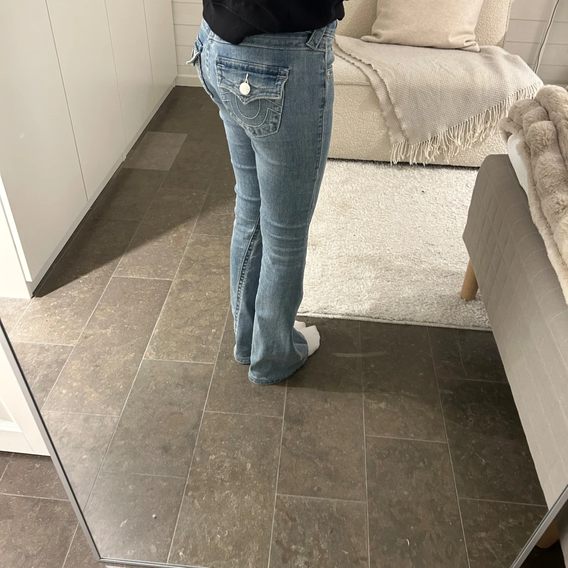 Blå Joey Low Rise Flare Jeans - 1
