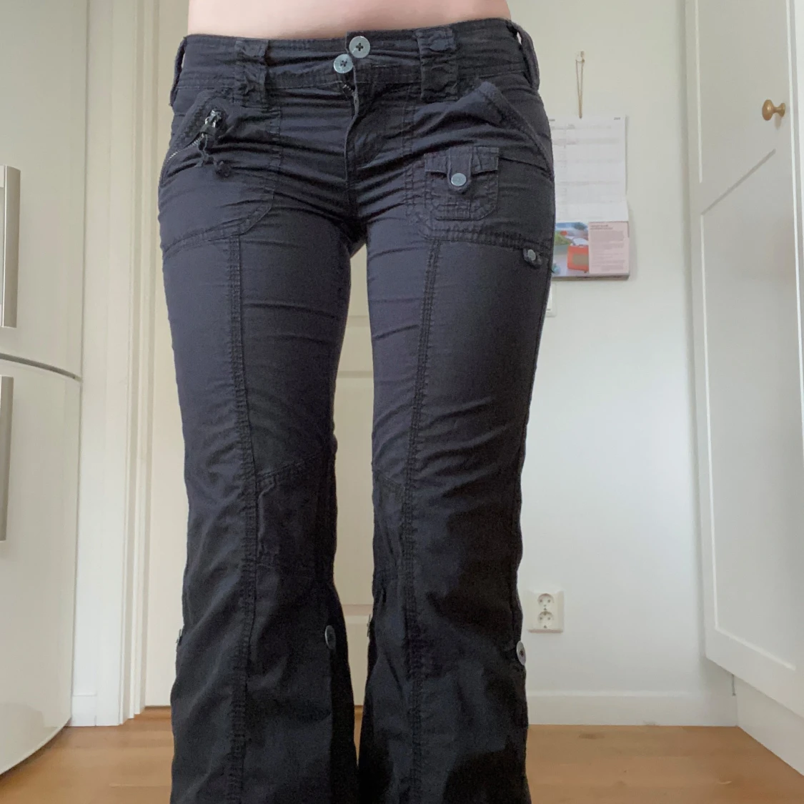 Y2k super low waist cargobyxor  - 2