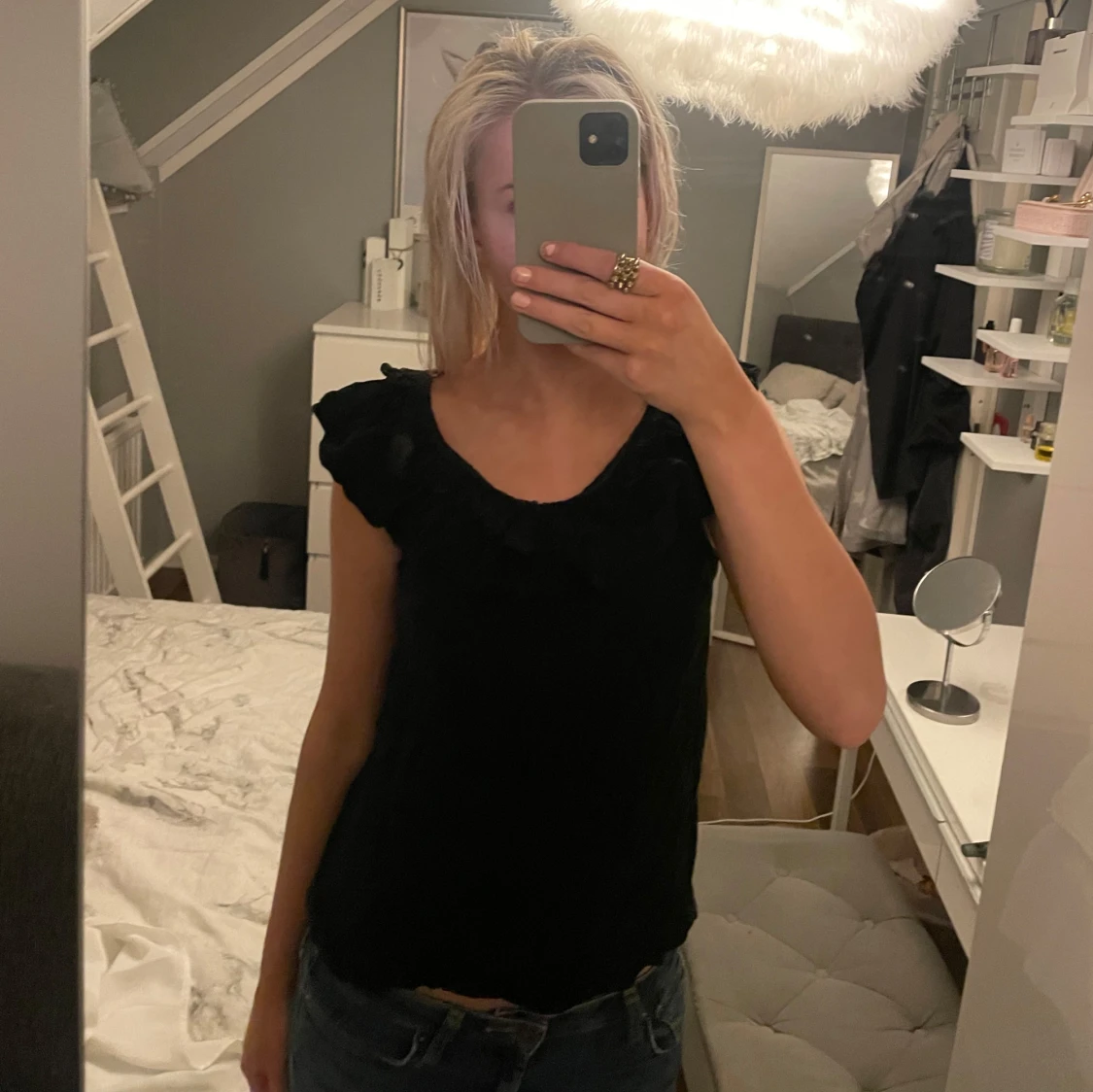 Svart offshoulder topp - 1