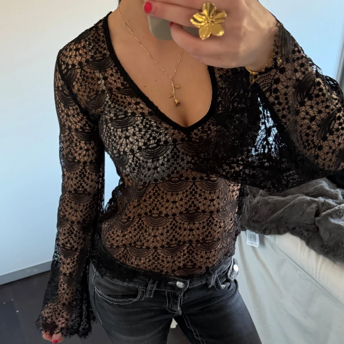Svart spetsblus - 1