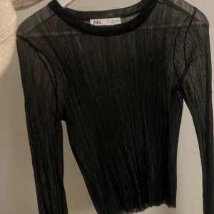 Svart transparent topp från Zara - Snygg svart transparent topp från Zara. Lite slitningar i tyget men inget som syns vid användning.