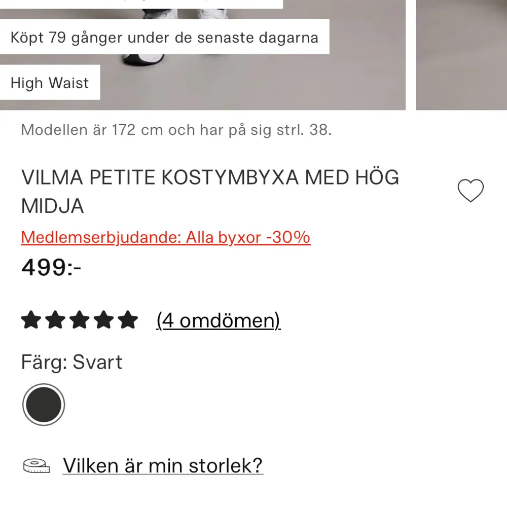 Högmidjade kostymbyxor från BikBok i modellen Vilma petite, strlk 34. Använda lite , tvättade några gånger, men i väldigt fint skick. Köptes för 499 kr. Fullängd på mig som är 160 cm! Säljer eftersom de är lite för små! 💕💕 Pris kan diskuteras!!. Jeans & Byxor.