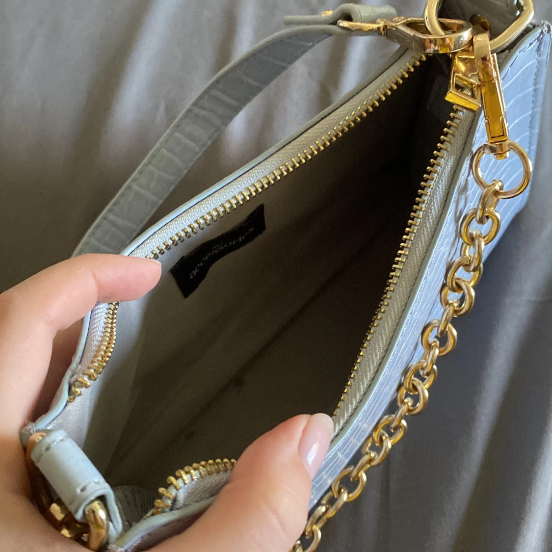 Blå handväska - 90