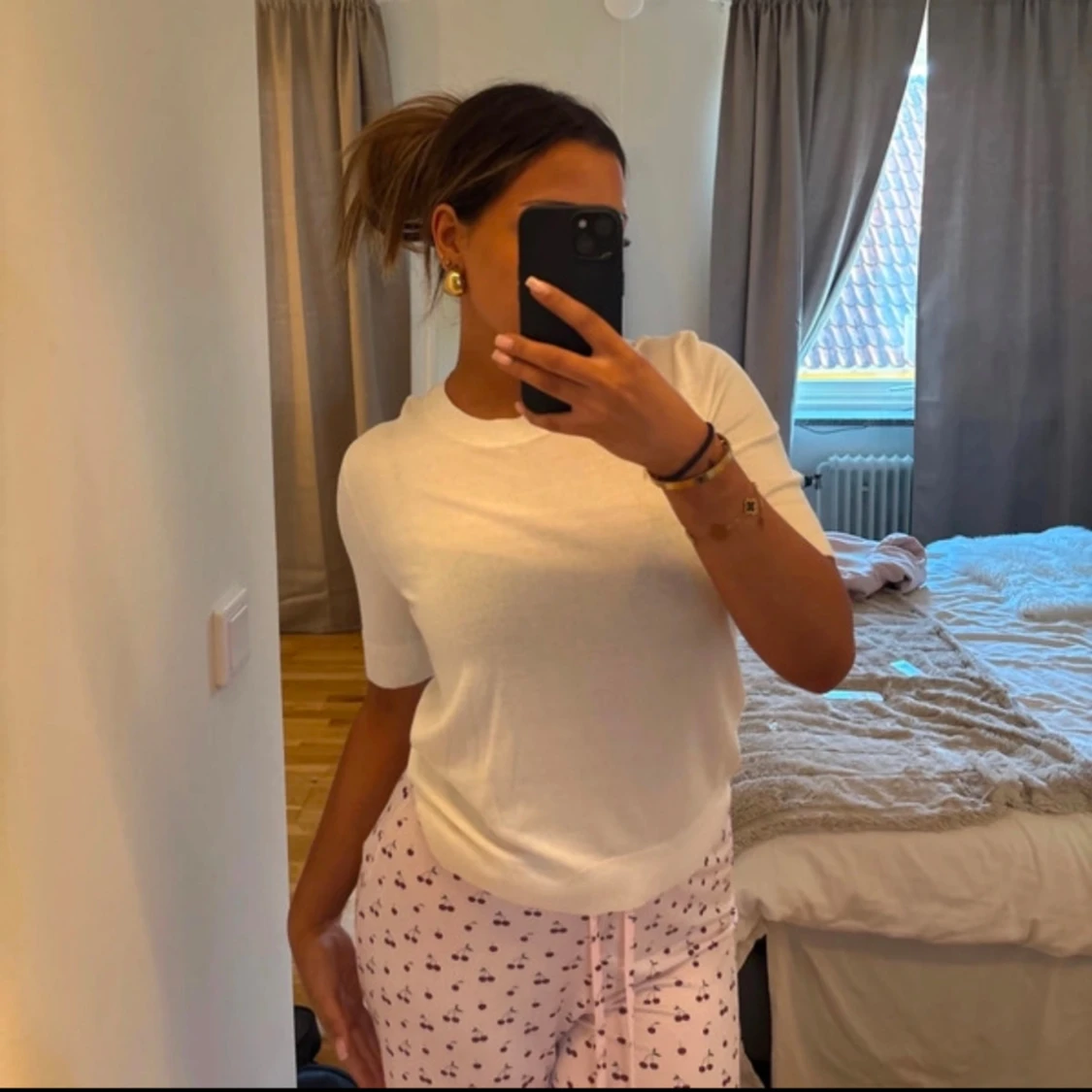 Vit stickad topp - 2