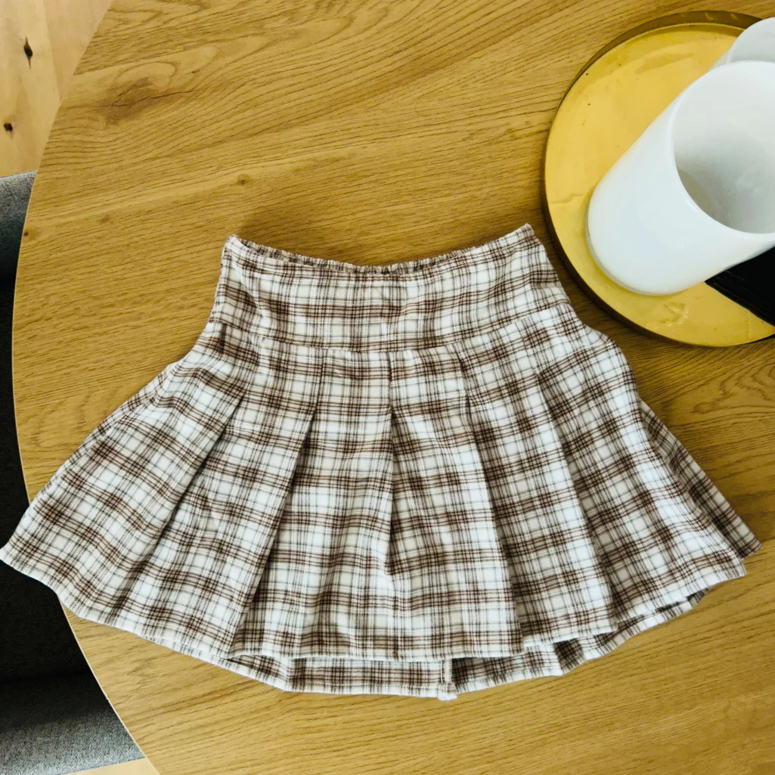 Ny jättefin kort rutig kjol pleated skater skirt Hollister xxs - 2