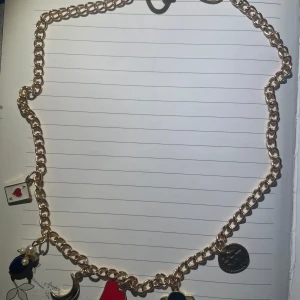 Gold Charm Necklace - Gold charm Necklace, y2k, vintage, chunky, shiny