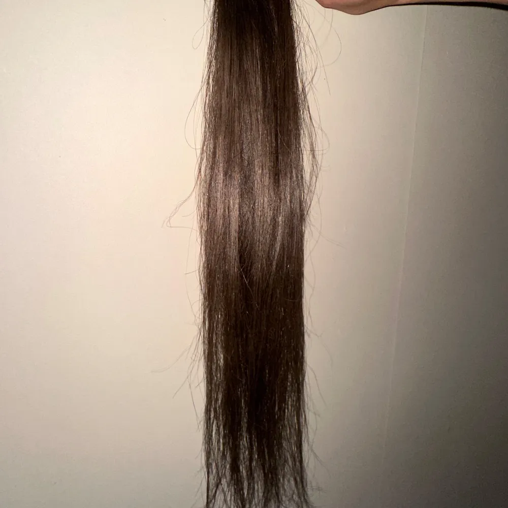 Ett paket löshår från rapunzel aldrig använt.  Premium tejp extensions, seamless & classic 50cm. Dark ash Brown  Nypris 890:-. Skönhet.