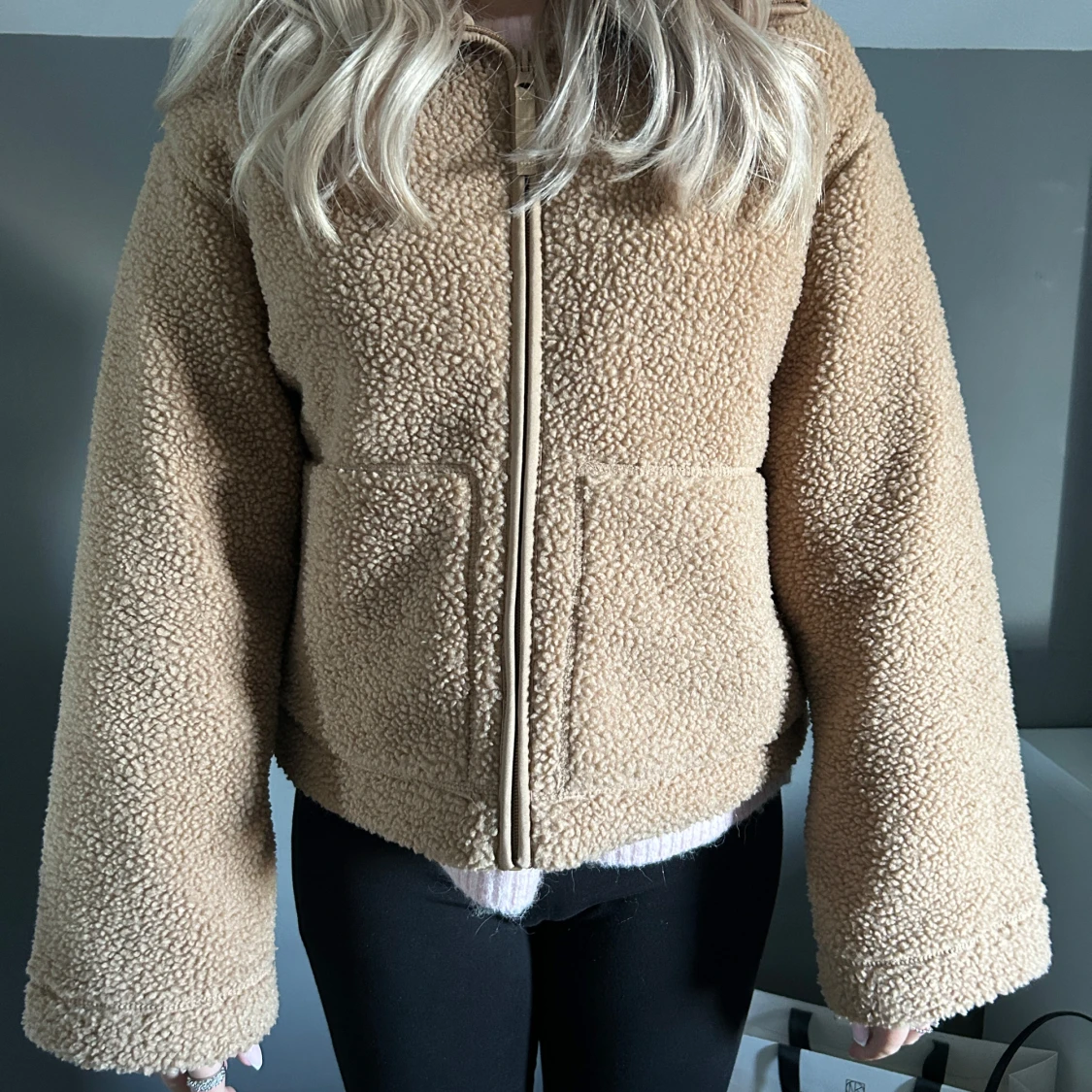 Beige teddyjacka - 93