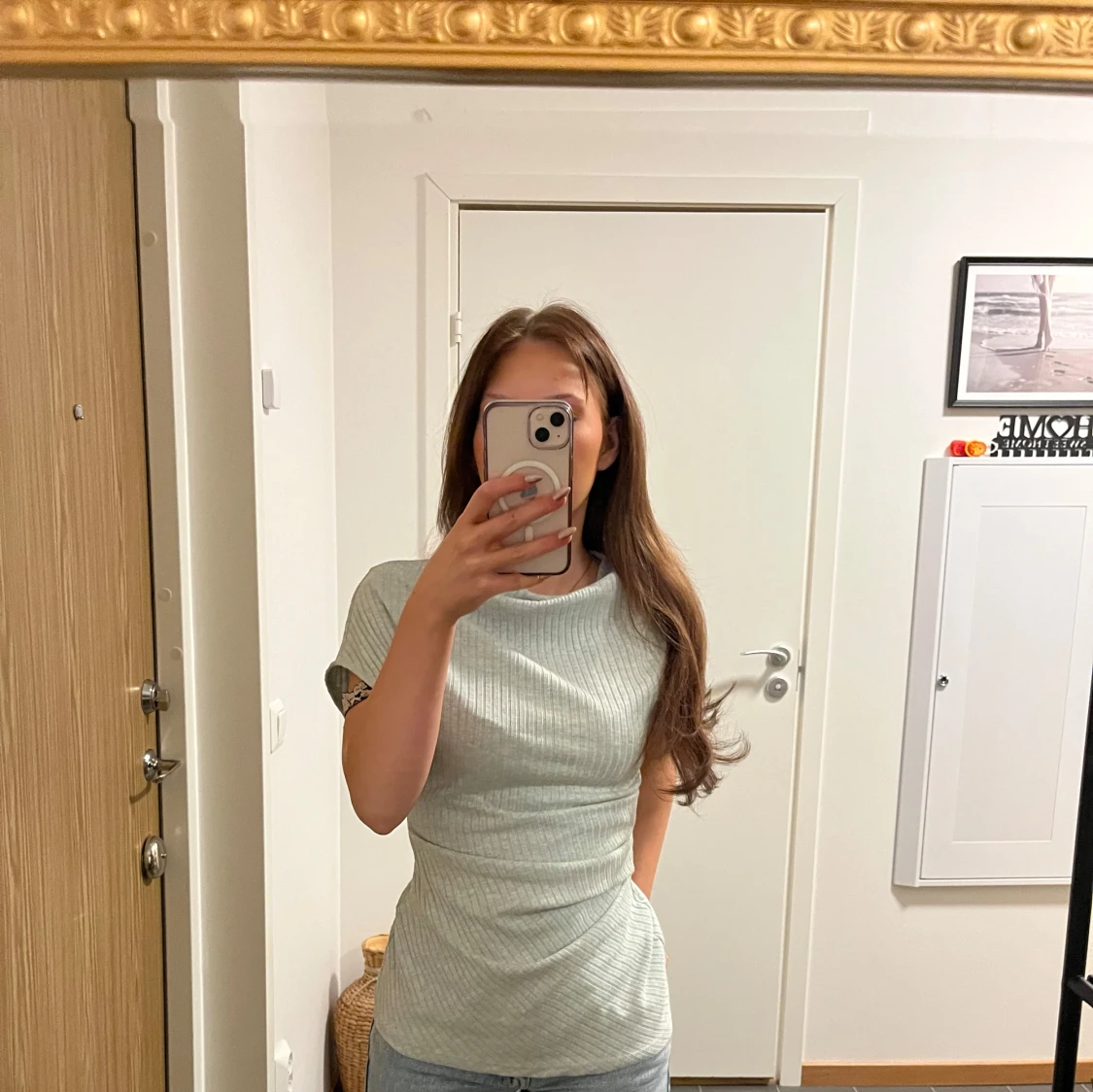 Ljusgrön ribbad topp från Zara - 3