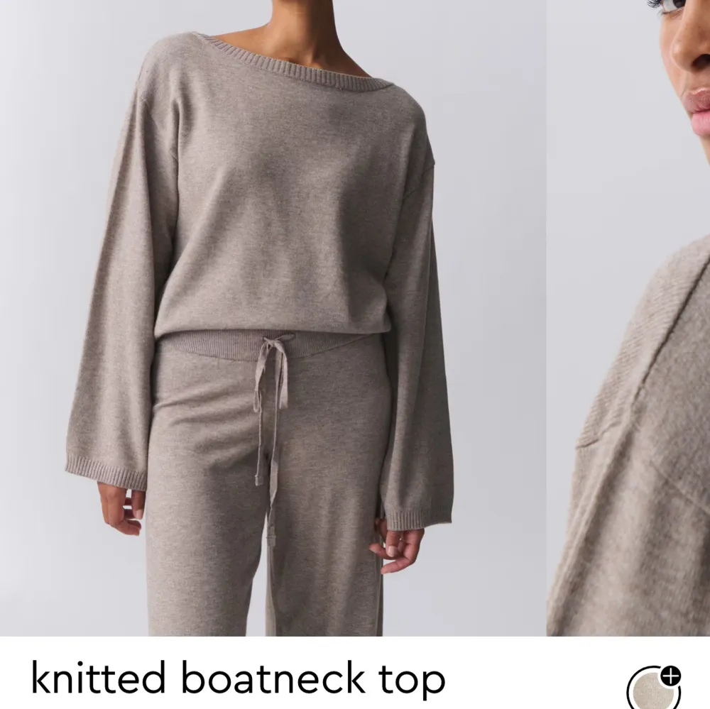 Säljer denna knitted boatneck top från Gina Tricot i strl Xs, slutsåld på hemsidan och endast använd någon enstaka gång! Nypris 360kr. Stickat.