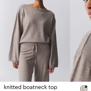 Säljer denna knitted boatneck top från Gina Tricot i strl Xs, slutsåld på hemsidan och endast använd någon enstaka gång! Nypris 360kr