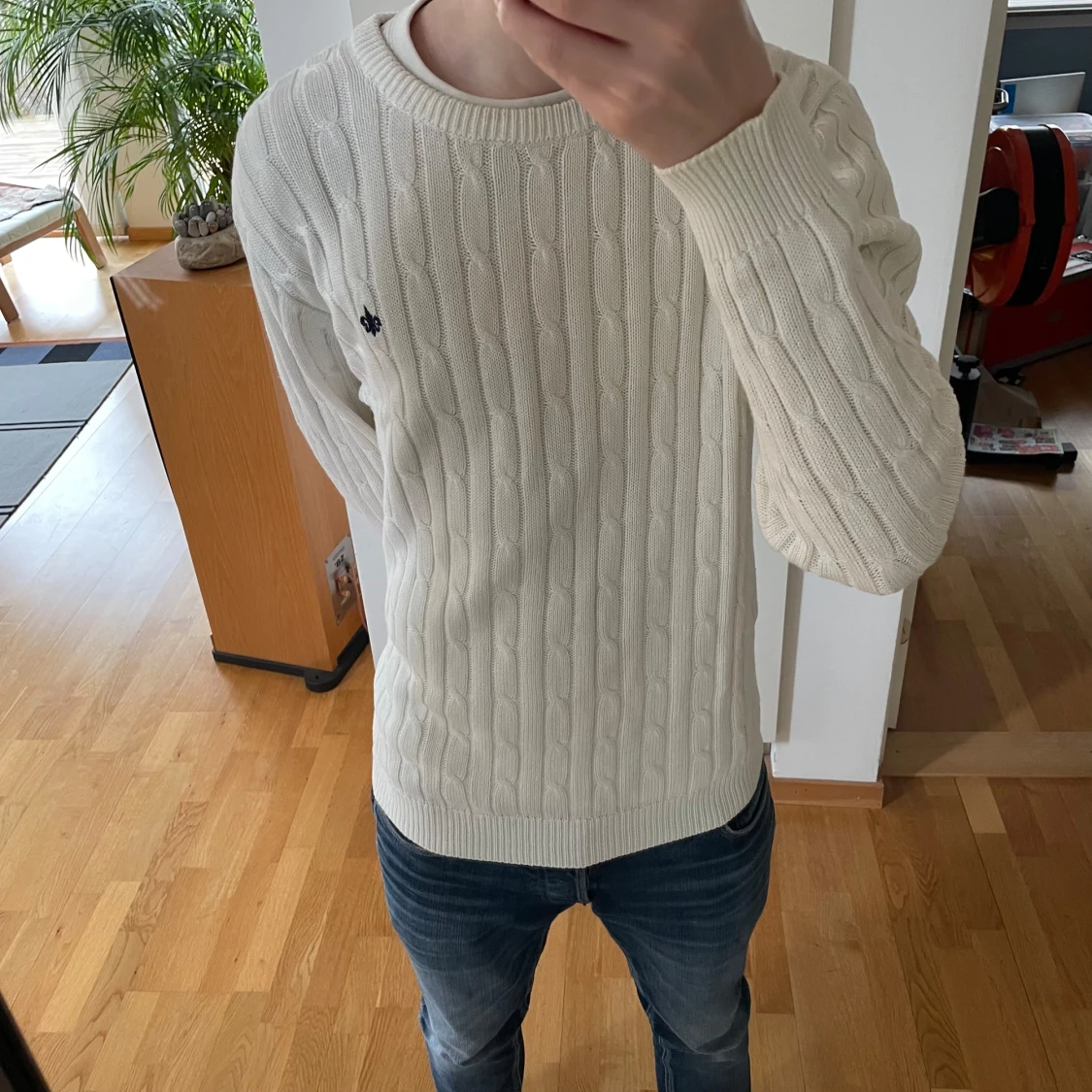 Vit Morris Stickad tröja