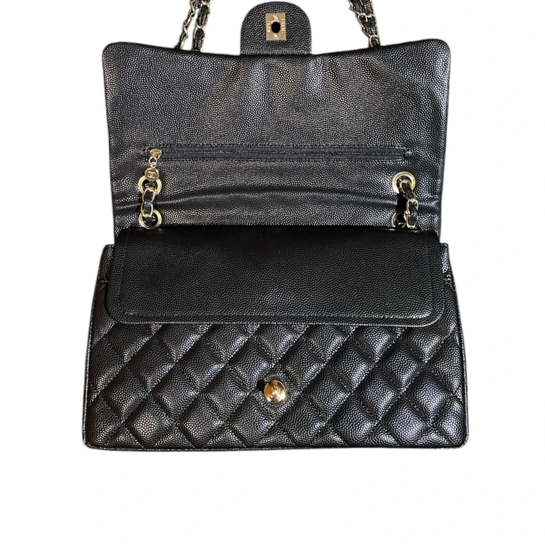 Svart quiltad axelväska  - 4