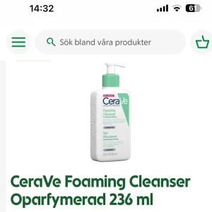 CeraVe Foaming Cleanser Oparfymerad 236 ml - CeraVe Foaming Cleanser är en löddrande rengöring för ansikte och kropp, idealisk för normal till fet hud. Innehåller niacinamid och hyaluronsyra för att återfukta huden i 24 timmar utan att täppa till porerna. Perfekt för både barn och vuxna.  Ungefär hälften kvar