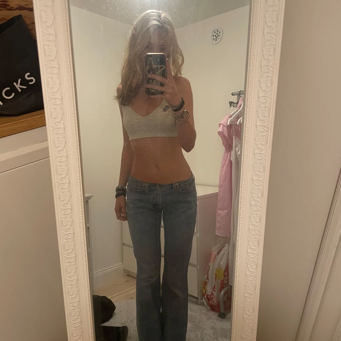 Lågmidjade Levis byxor ljus blåa