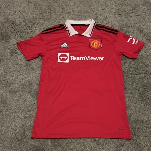 Manchester United Tröja - Manchester United matchtröja ifrån säsongen 22/23. Storlek Medium och inget namn eller nummer där bak. Aldrig använd och inga defekter.