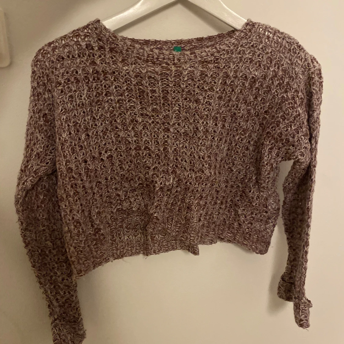 Lila stickad kort tröja - 90