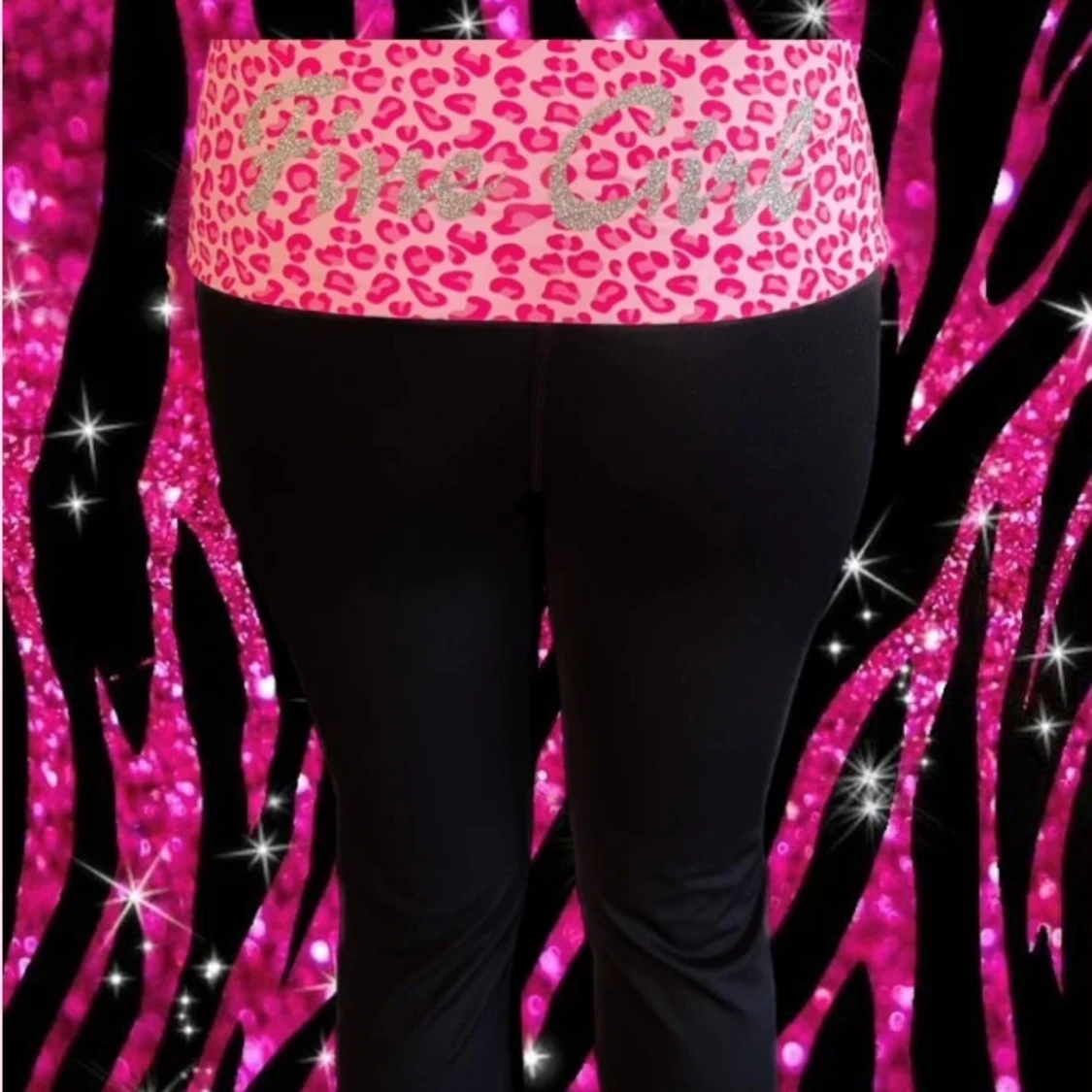 Y2k Svarta foldover leggings