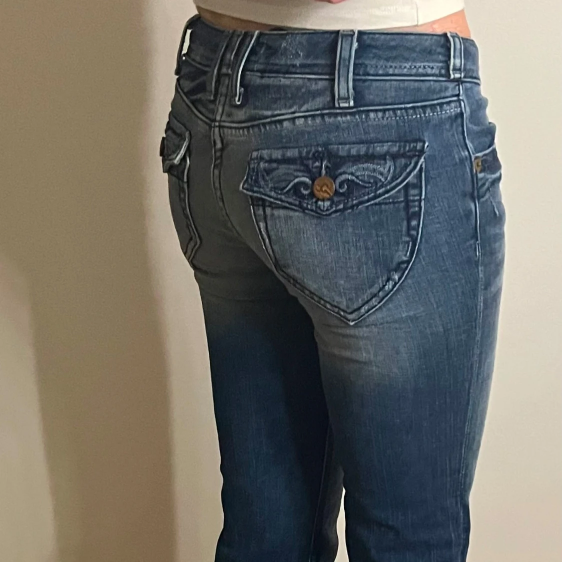 Blå bootcut jeans - 92