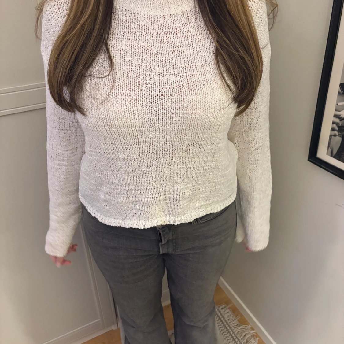 Vit stickad tröja