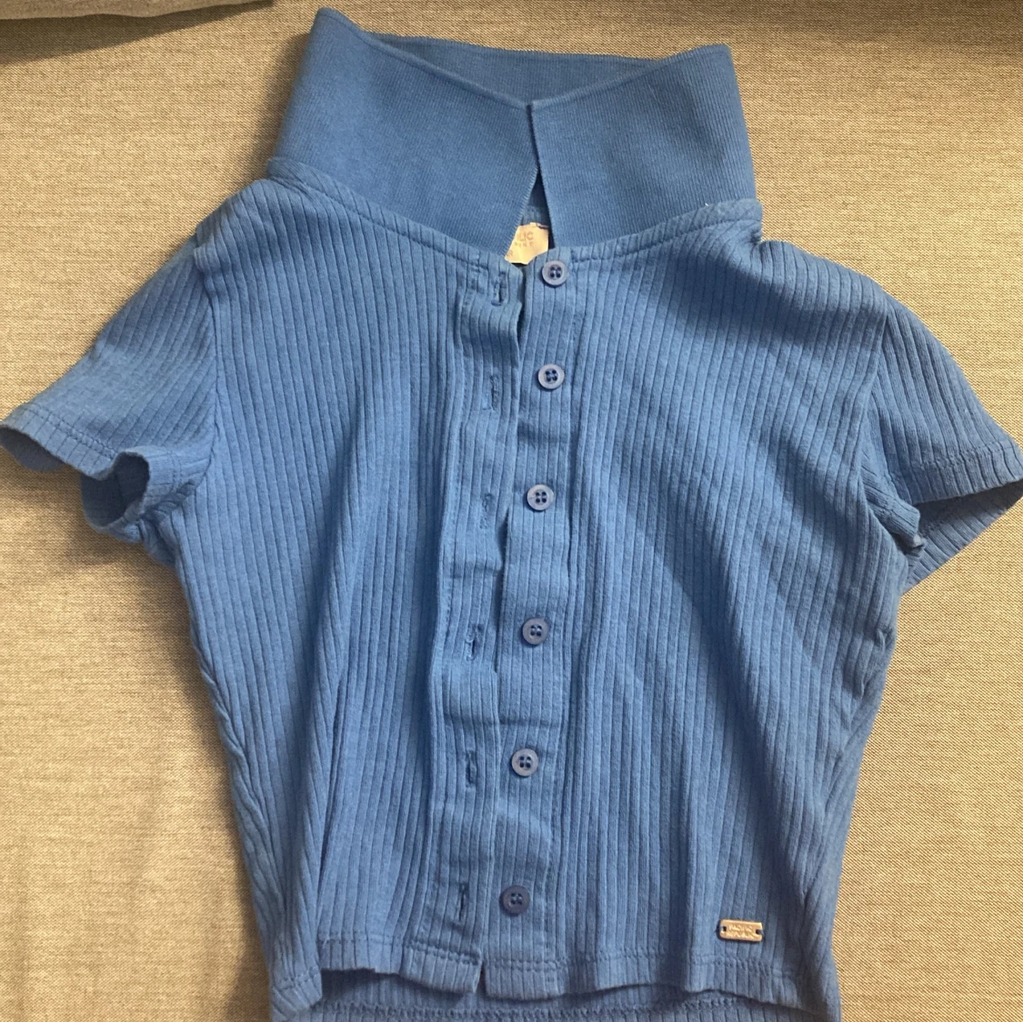 Blå ribbad topp från Pull&Bear