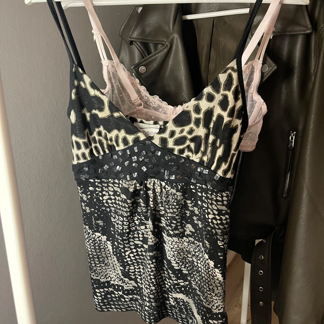 Leopard linne topp 💋