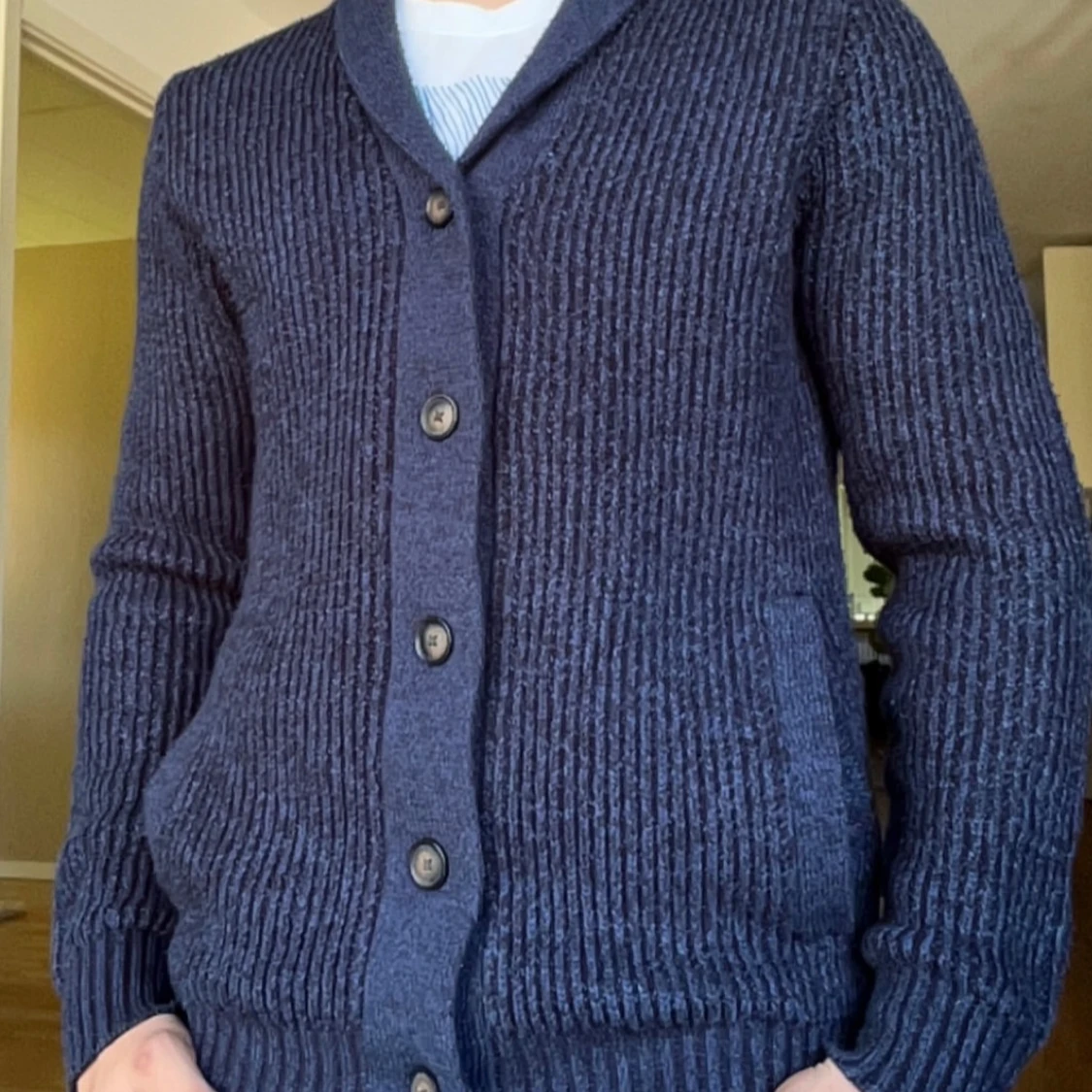 Marinblå cardigan - 90