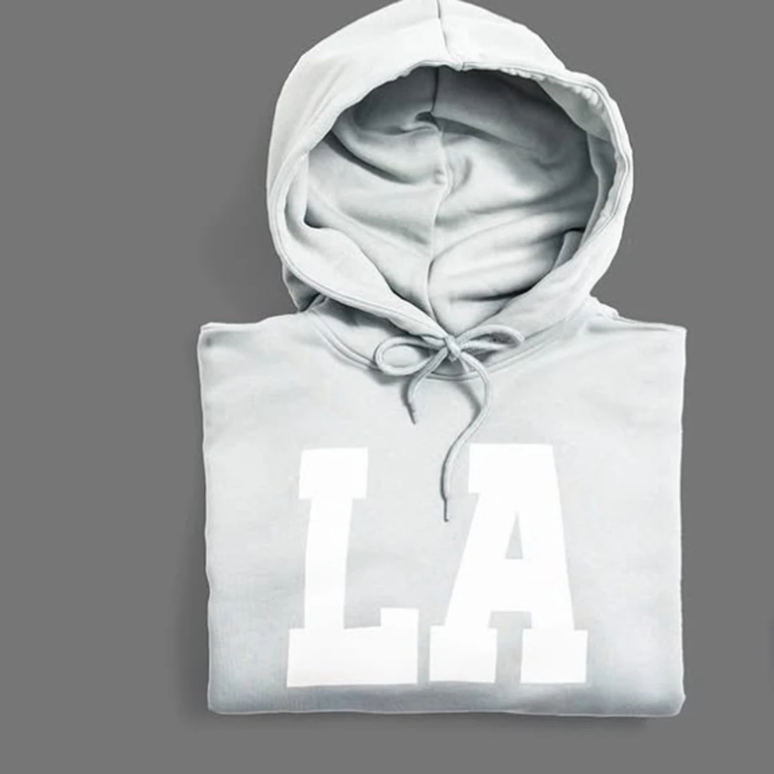 Grå hoodie med LA-tryck - 1