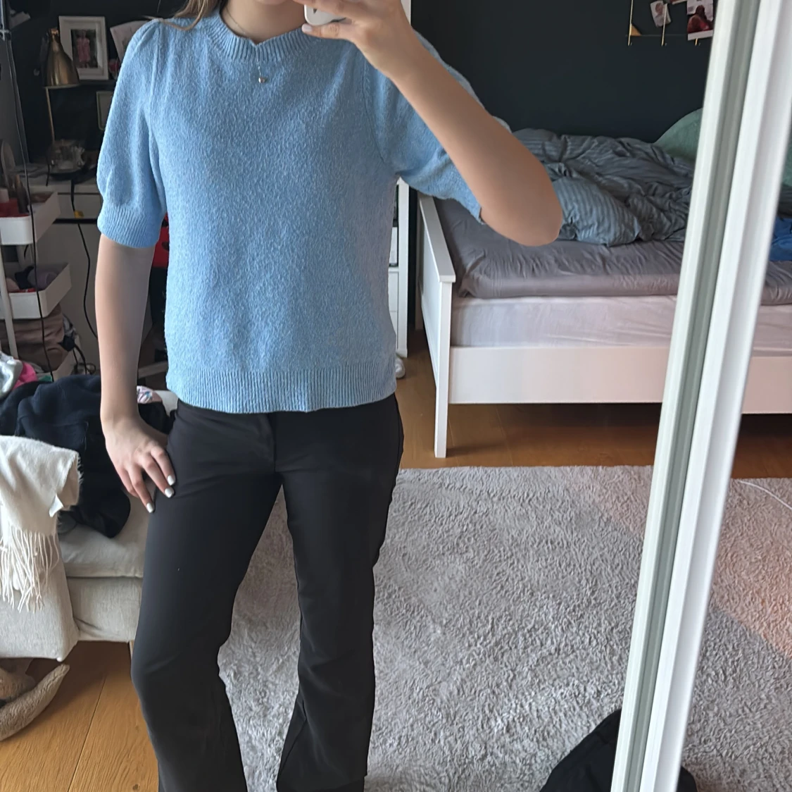 Blå stickad tröja från Vero Moda - 3