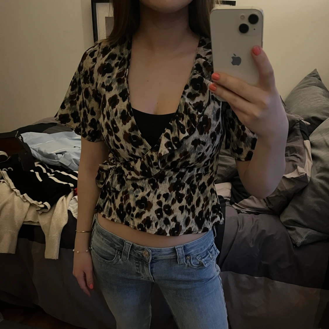 Leopardmönstrad omlottopp - 2