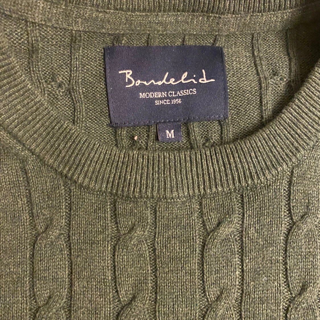 Grön kabelstickad tröja från Brandtex - 93