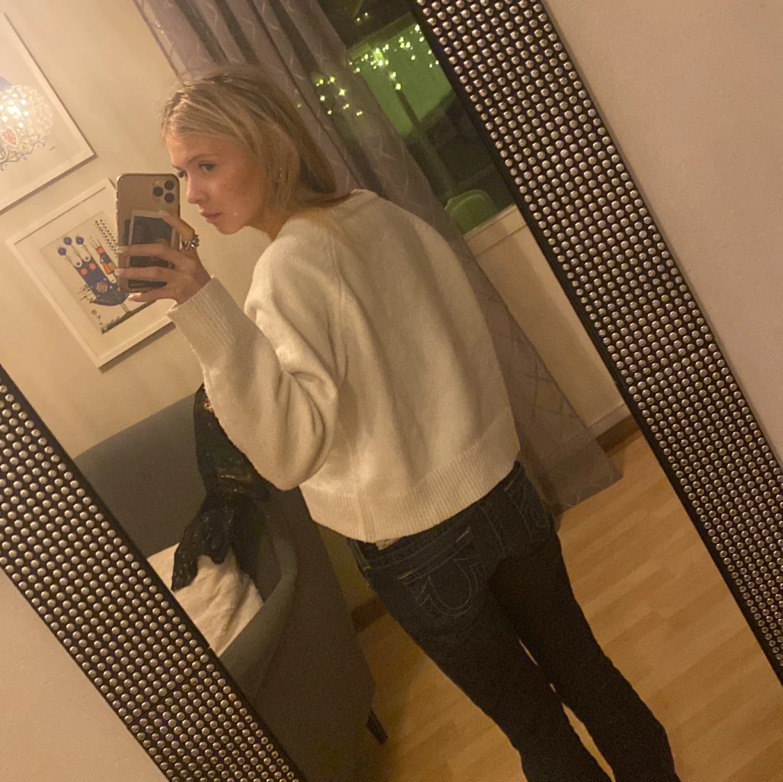 Vit stickad tröja från BikBok - 90