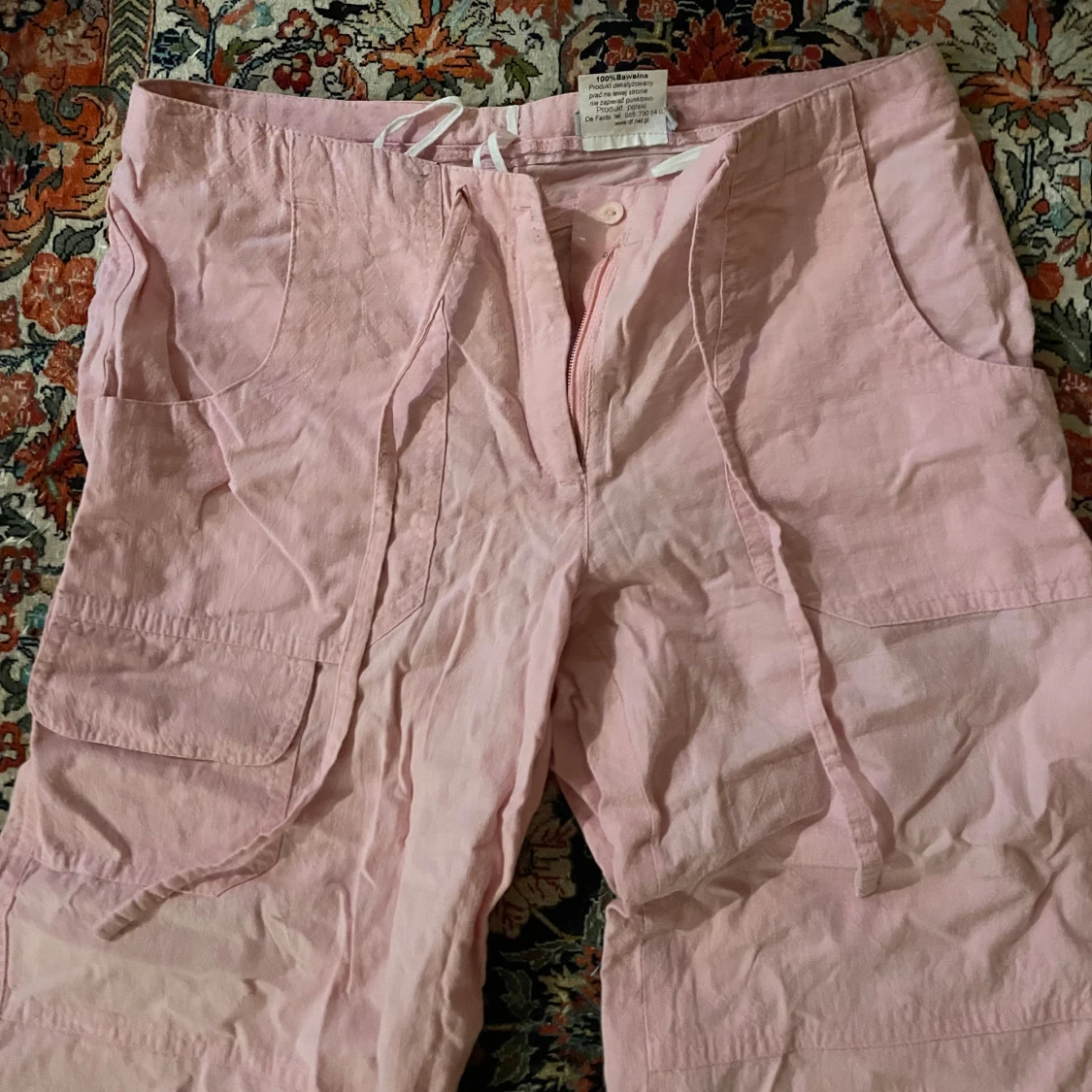 Ljus rosa linnebyxor från De Facto - 90