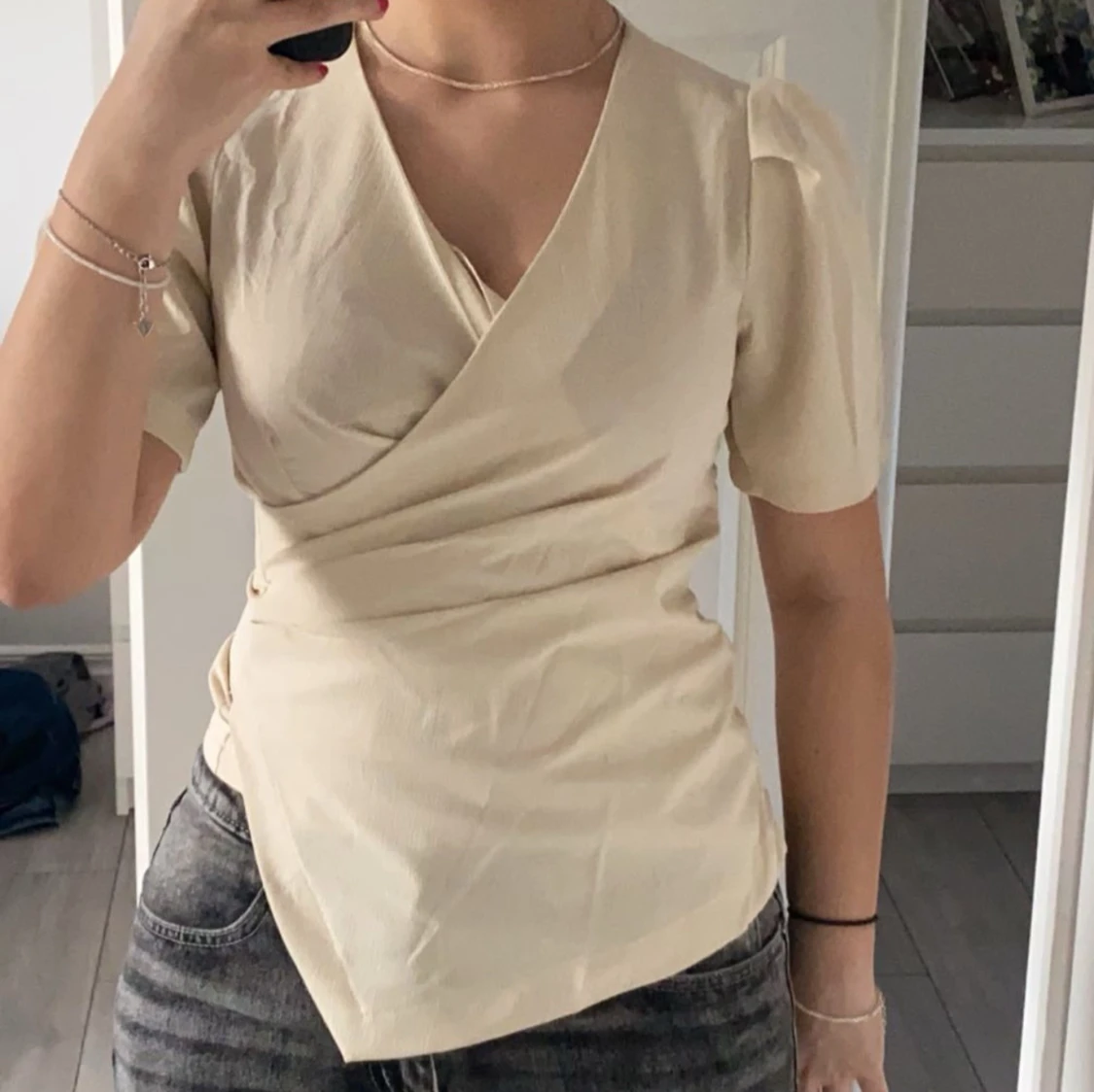 Beige omlottopp - 91