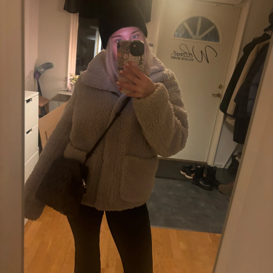 Beige teddyjacka - 90